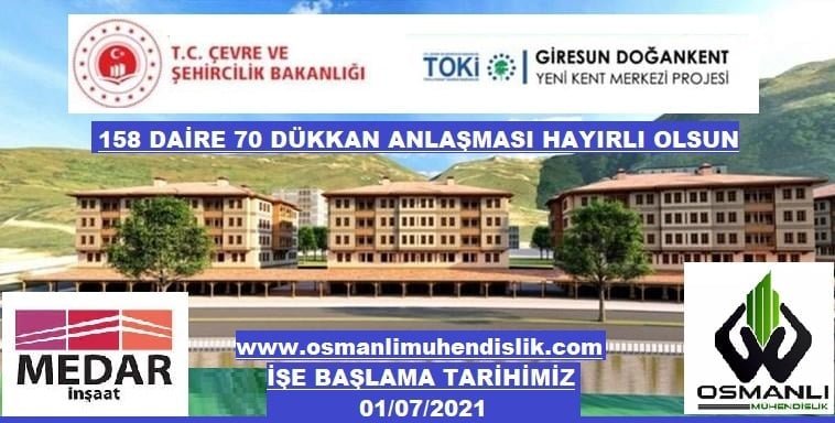 DOĞANKENT TOKİ 158 Daire 70 Dükkan Teslimatı