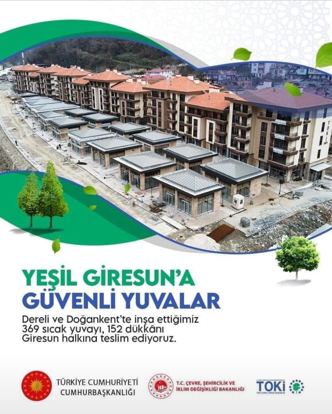 Giresun Dereli Afet Konutları 72 Konut, 82 Dükkan PROJESİ