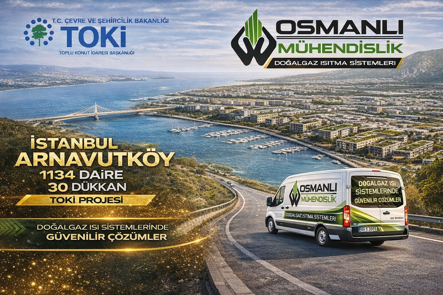 İstanbul İli Arnavutköy İlçesi Sazlıbosna Mevki 14. Bölge 2.Etap 1124 Adet Konut, 10 Adet Kapıcı Dairesi 30 Adet Dükkan, 1 Adet İlkokul Ve 1 Adet Camii.